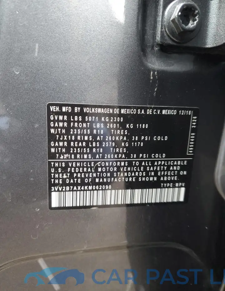 3VV2B7AX4KM062090# 13