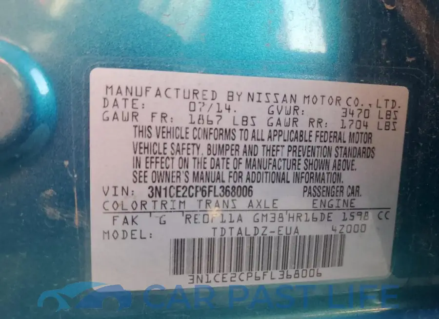3N1CE2CP6FL368006# 12