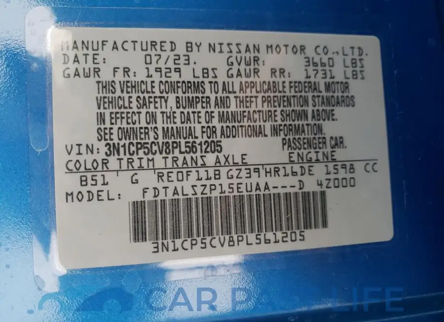 3N1CP5CV8PL561205# 12