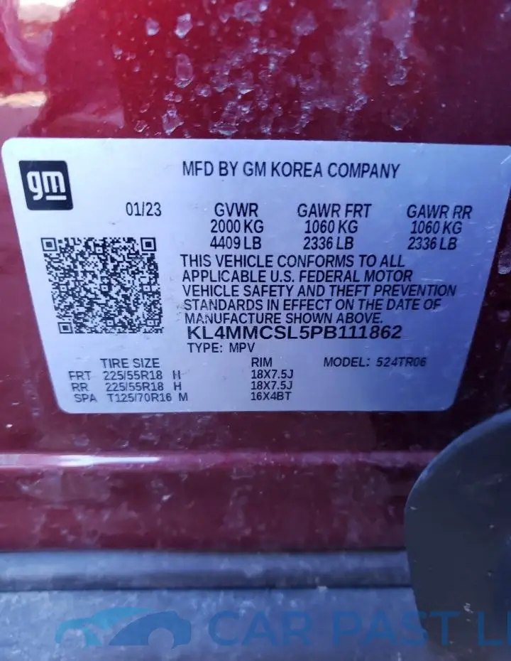 KL4MMCSL5PB111862# 12