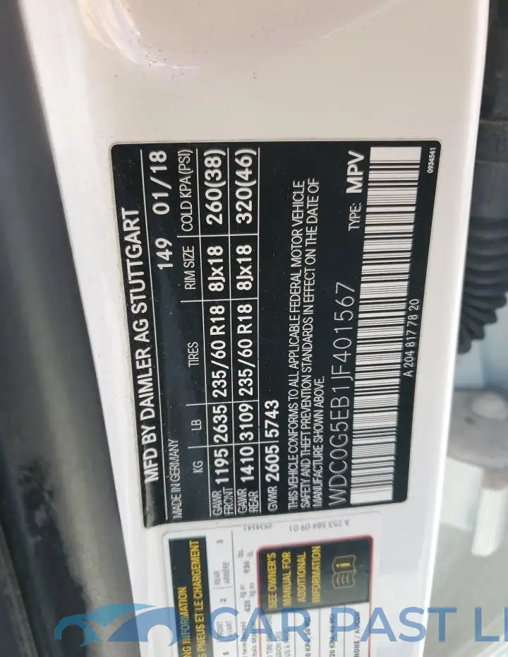 WDC0G5EB1JF401567# 13