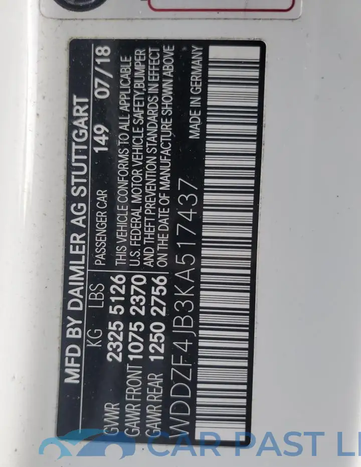 WDDZF4JB3KA517437# 13