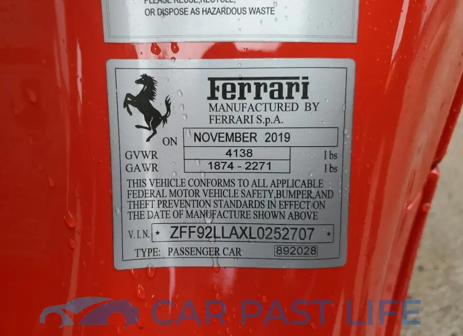 ZFF92LLAXL0252707# 13