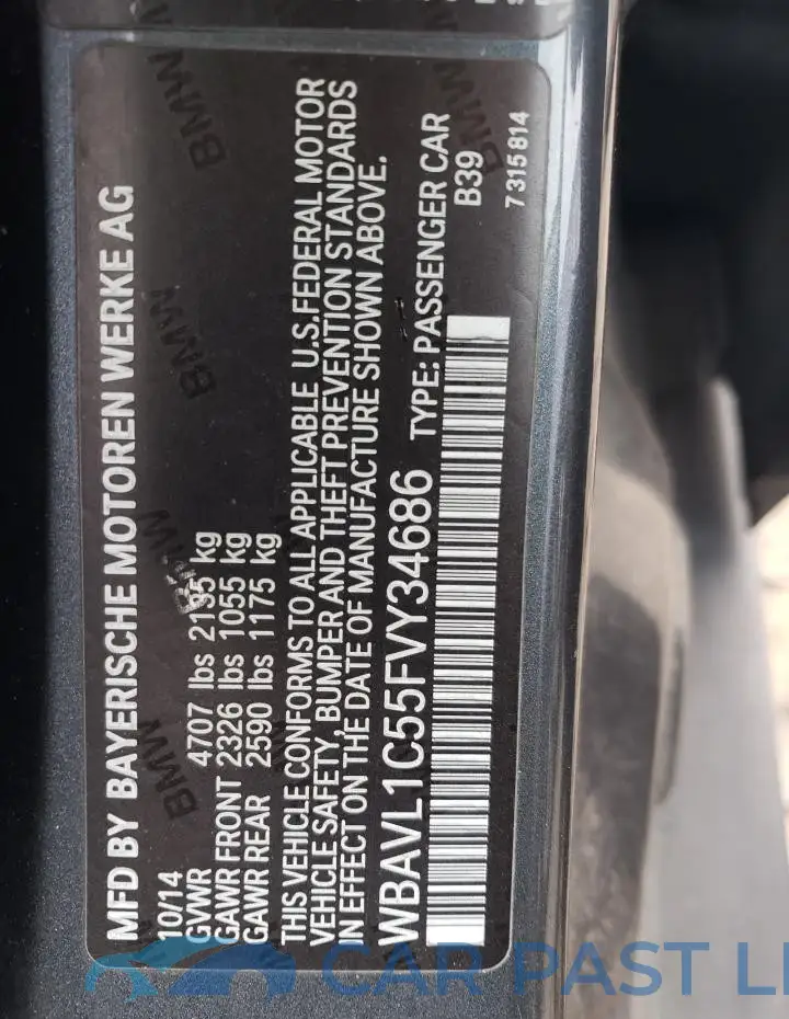 WBAVL1C55FVY34686# 12