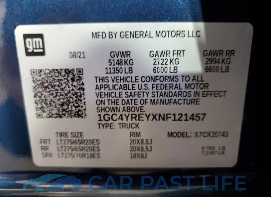 1GC4YREYXNF121457# 12