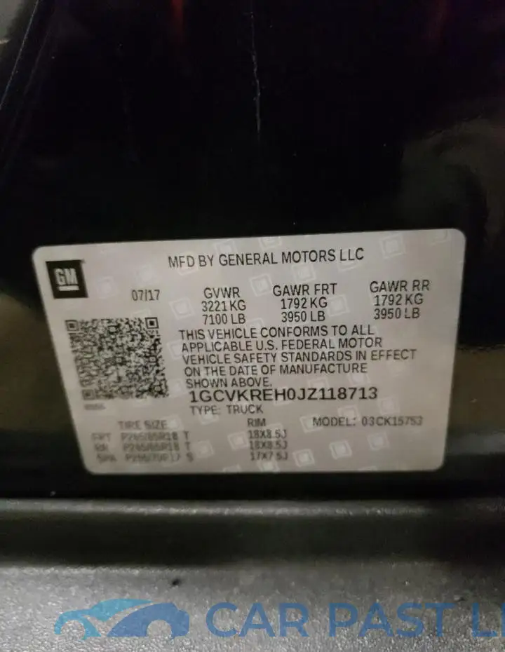 1GCVKREH0JZ118713# 12
