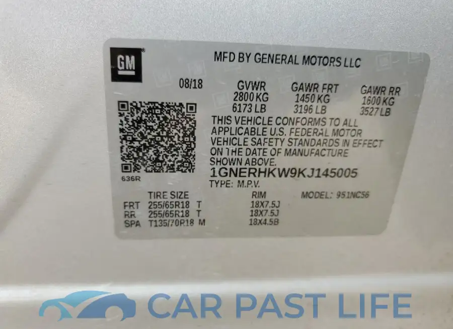 1GNERHKW9KJ145005# 13