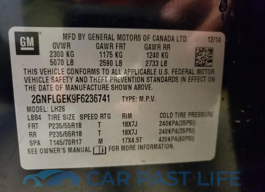 2GNFLGEK9F6236741# 13