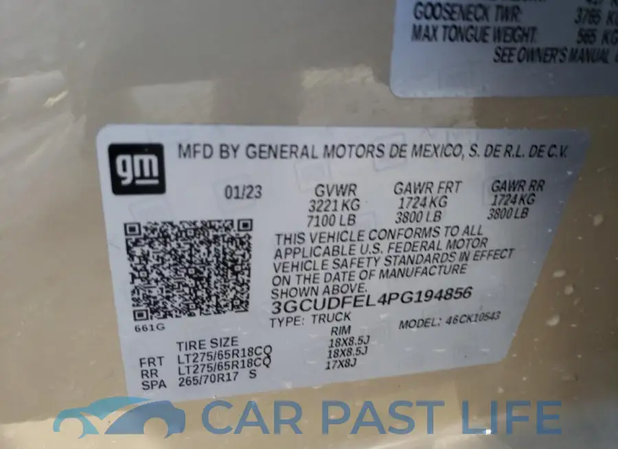 3GCUDFEL4PG194856# 12
