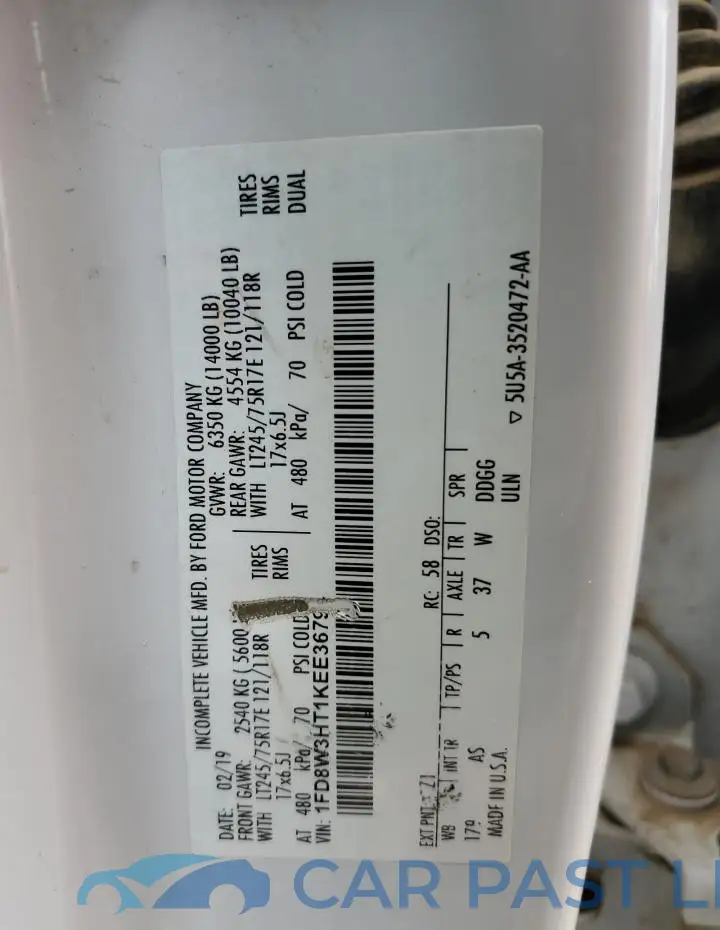 1FD8W3HT1KEE36794# 12