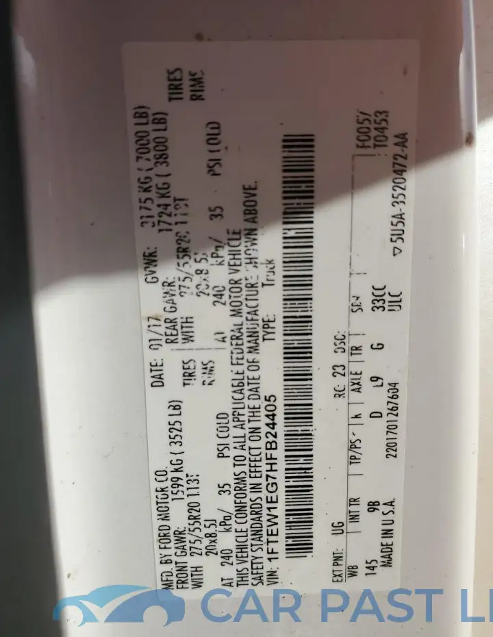 1FTEW1EG7HFB24405# 12