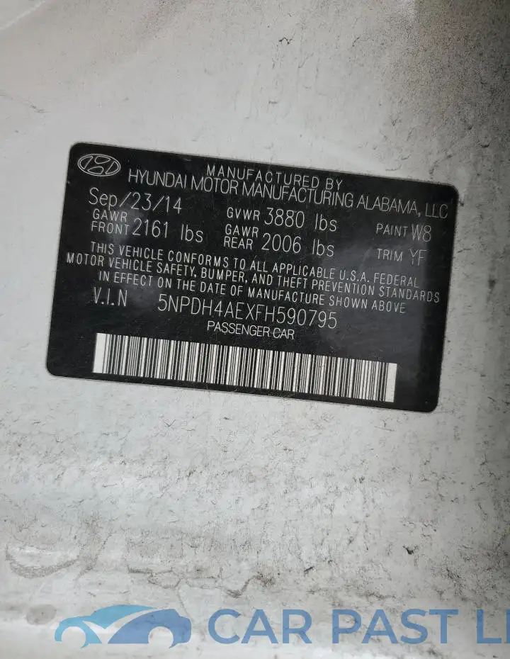 5NPDH4AEXFH590795# 12