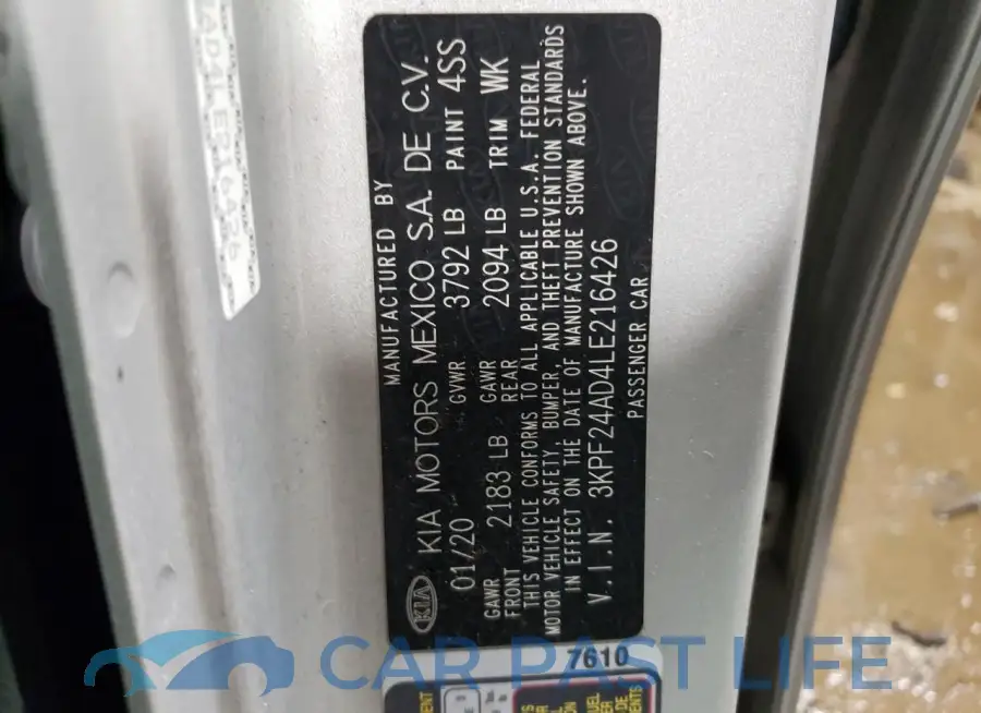 3KPF24AD4LE216426# 13