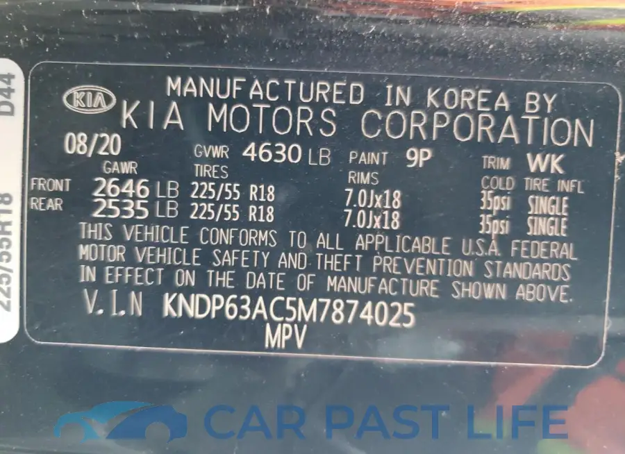 KNDP63AC5M7874025# 12