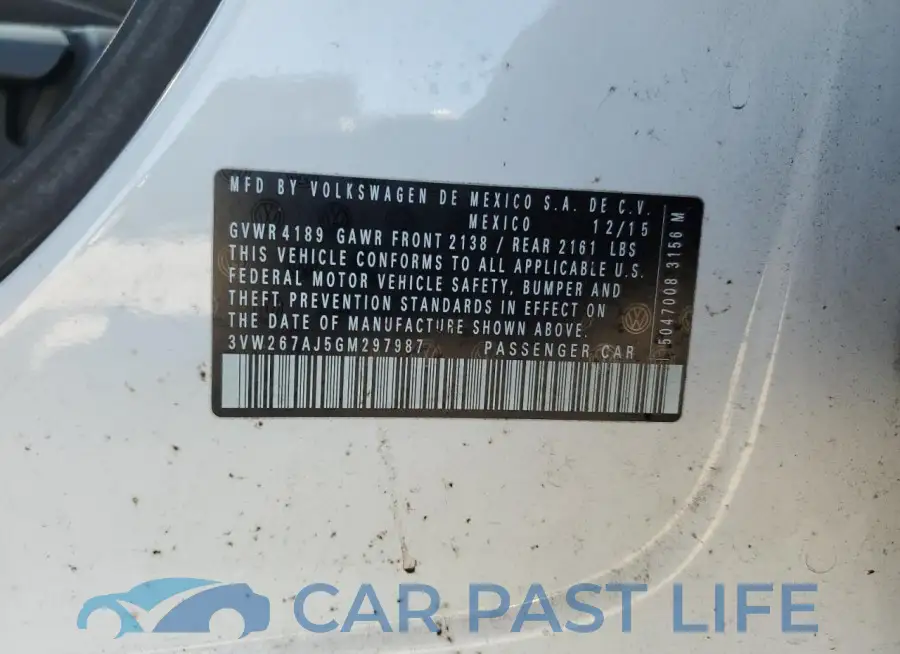 3VW267AJ5GM297987# 12