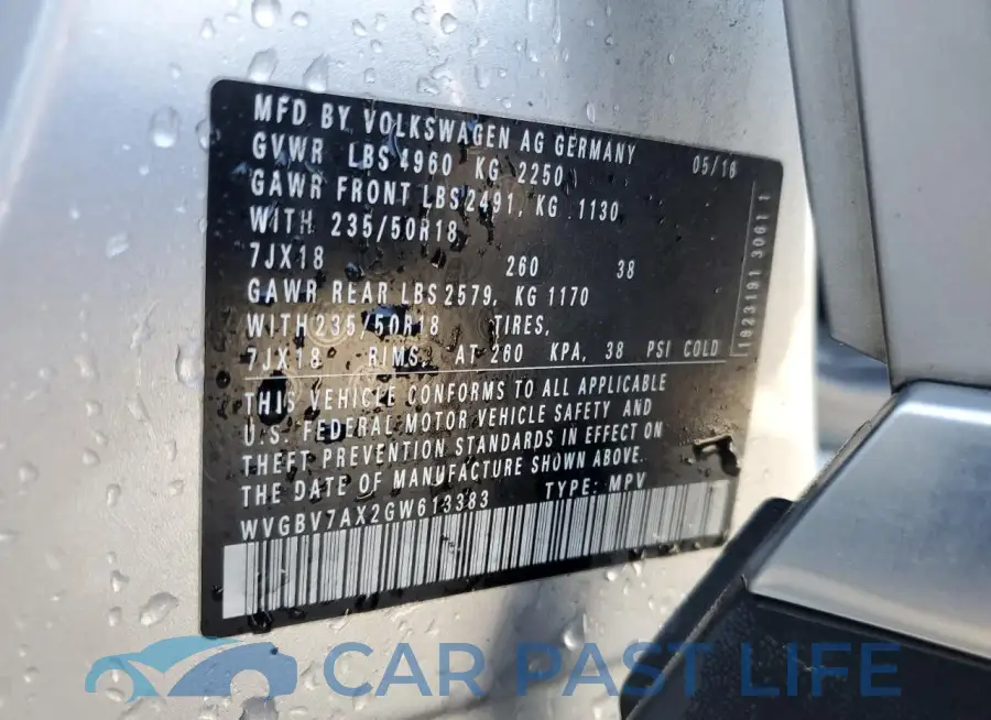 WVGBV7AX2GW613383# 13