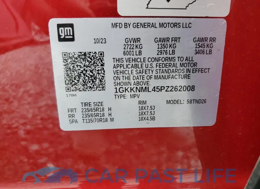 1GKKNML45PZ262008# 14