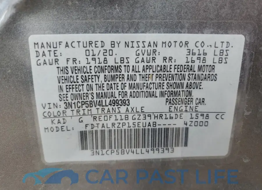 3N1CP5BV4LL499393# 13