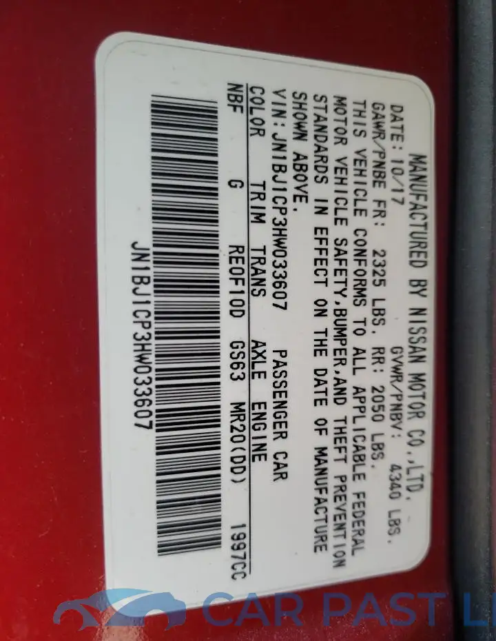JN1BJ1CP3HW033607# 13