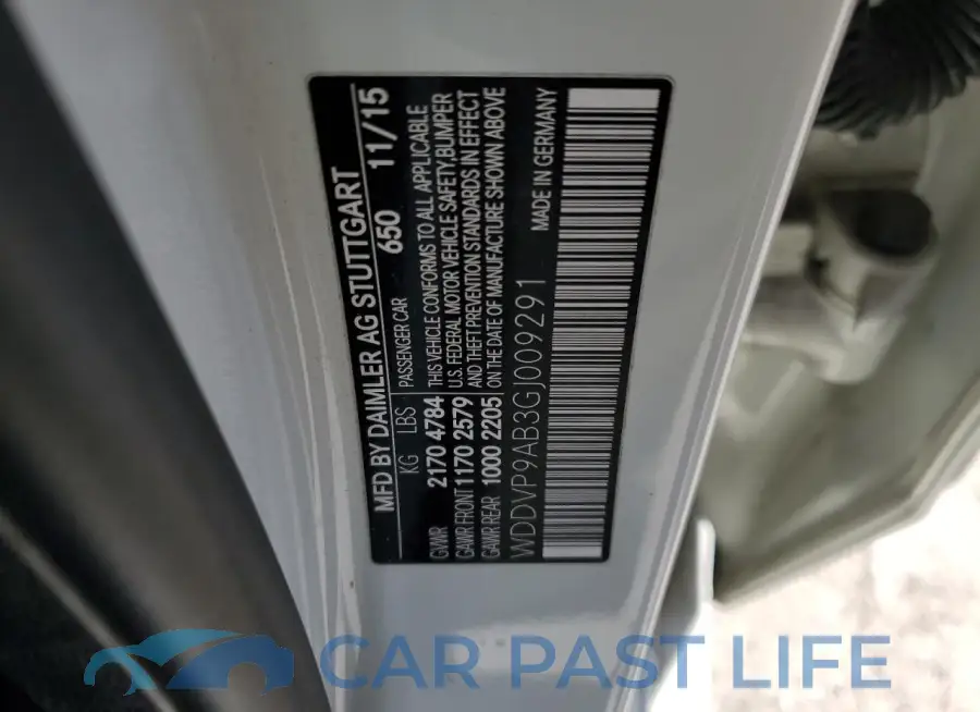 WDDVP9AB3GJ009291# 14
