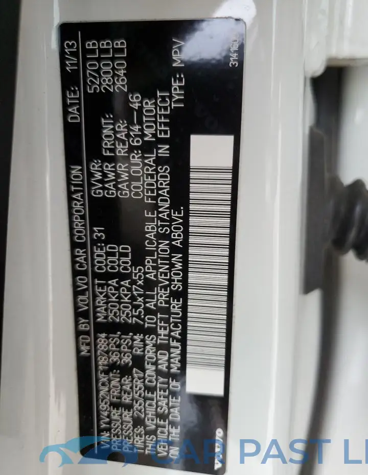 YV4952NCXF1187884# 13