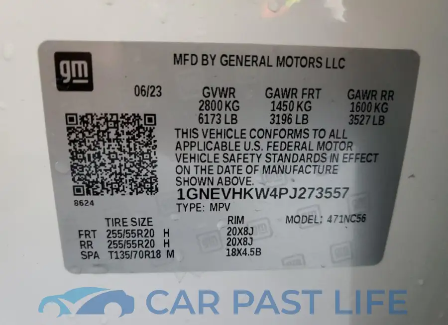 1GNEVHKW4PJ273557# 13