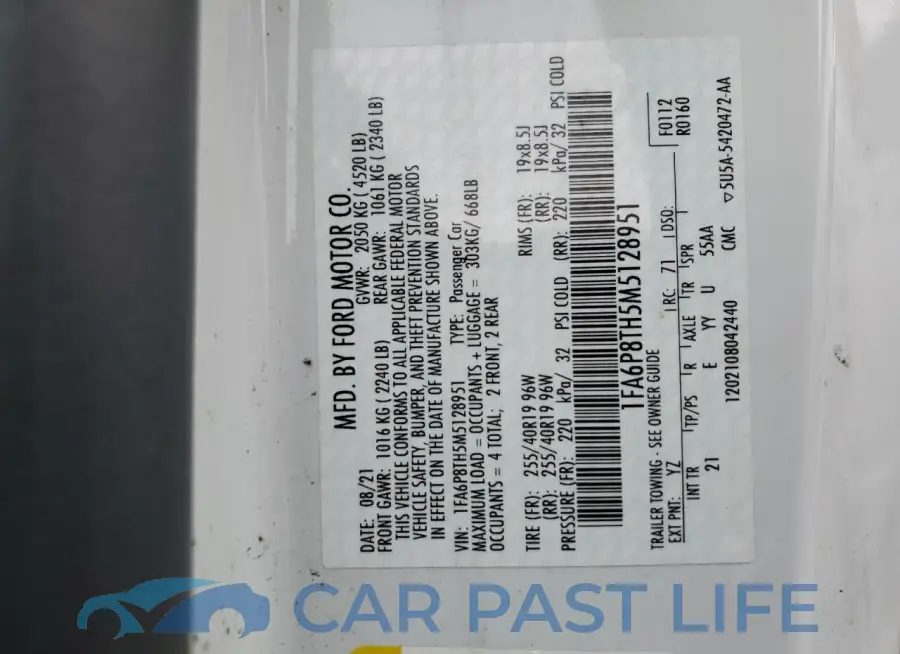 1FA6P8TH5M5128951# 12