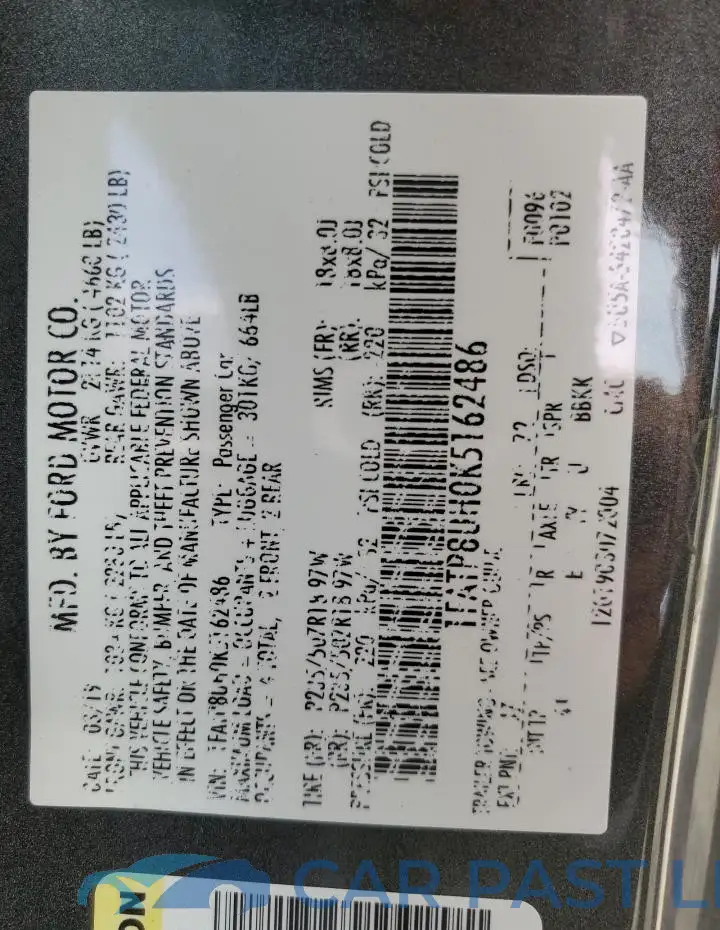 1FATP8UH0K5162486# 13