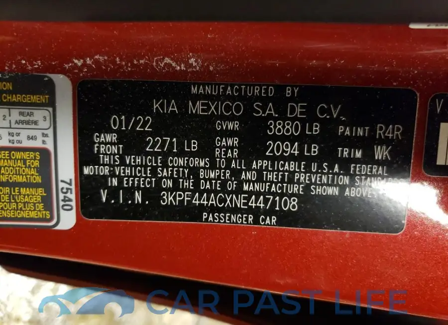 3KPF44ACXNE447108# 12