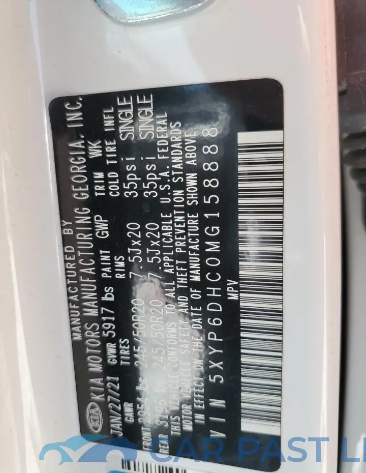5XYP6DHC0MG158888# 12