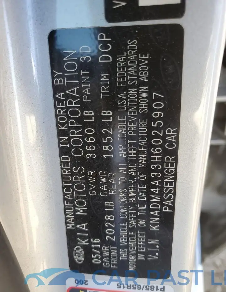 KNADM4A33H6025907# 12