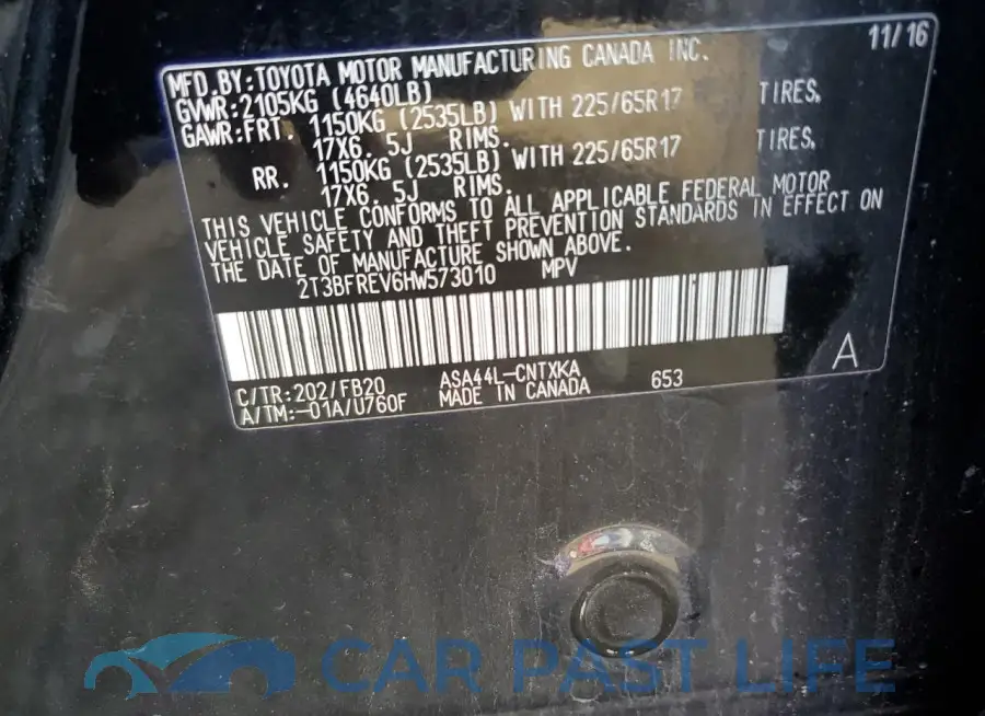 2T3BFREV6HW573010# 12