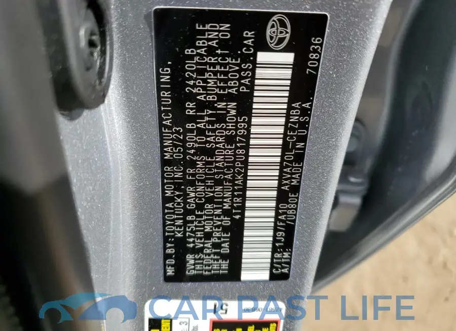 4T1R11AK2PU817995# 12