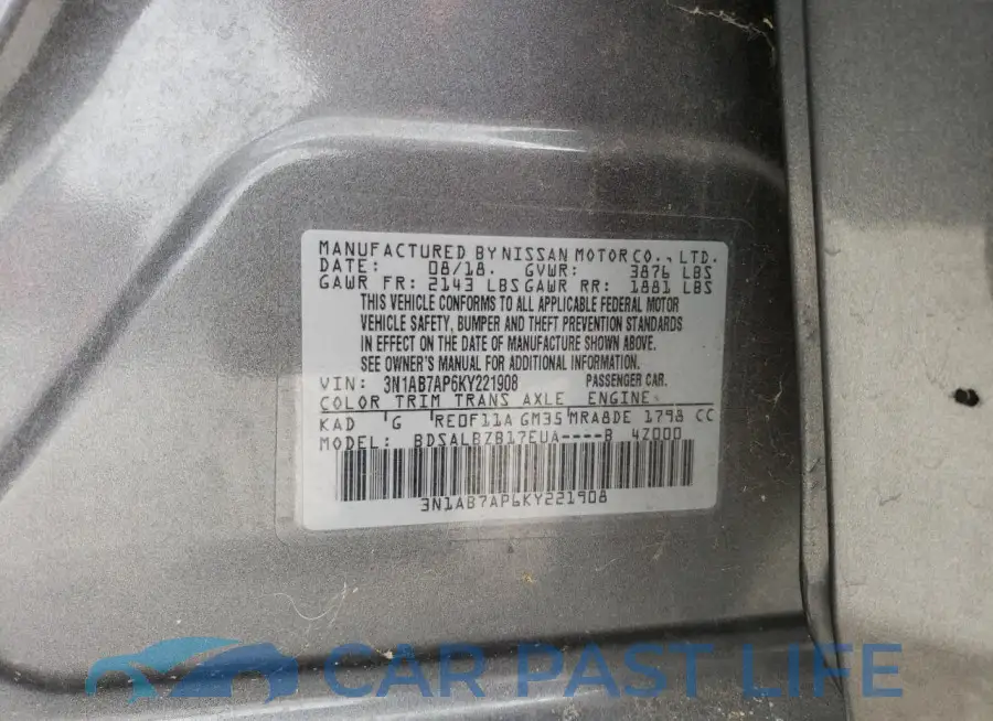 3N1AB7AP6KY221908# 12