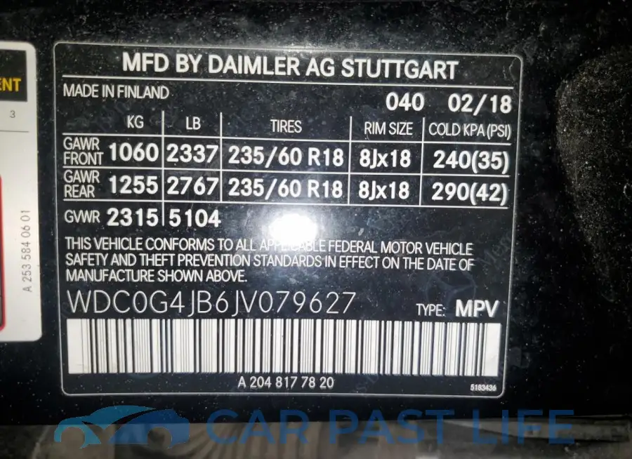 WDC0G4JB6JV079627# 13