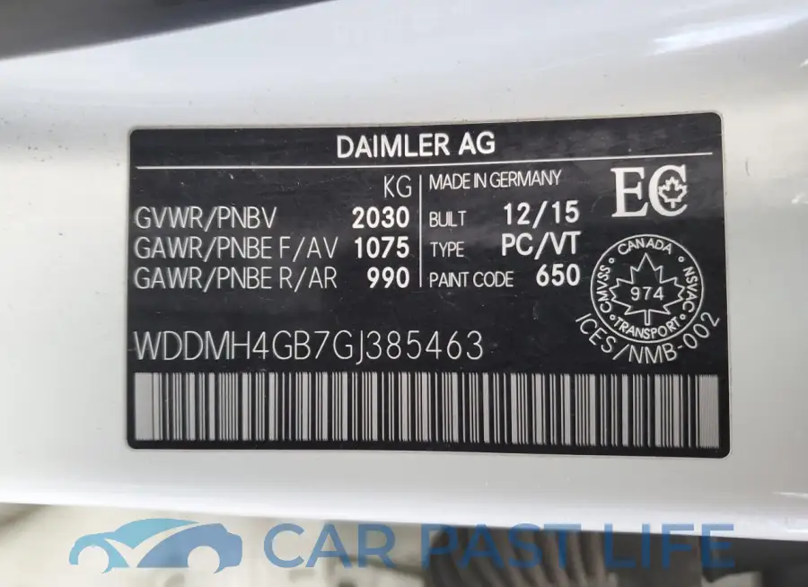 WDDMH4GB7GJ385463# 12
