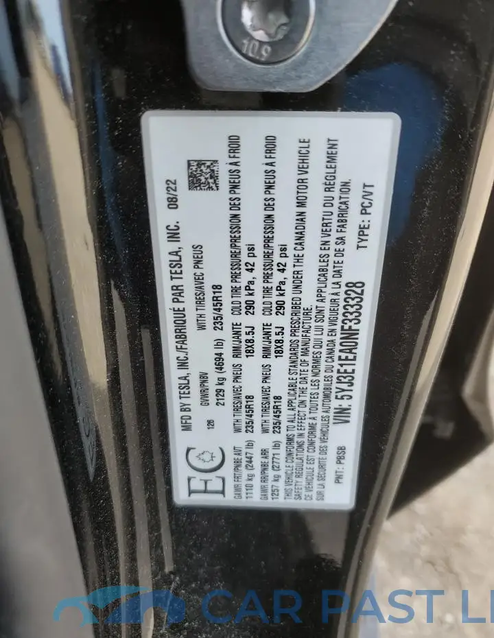 5YJ3E1EA0NF333328# 13