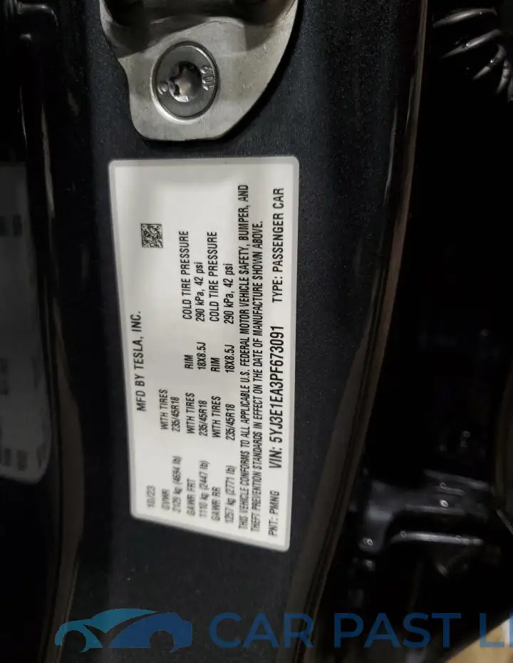 5YJ3E1EA3PF673091# 12