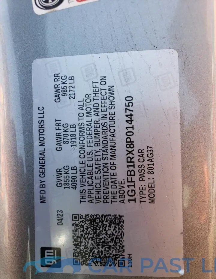 1G1FB1RX8P0144750# 12