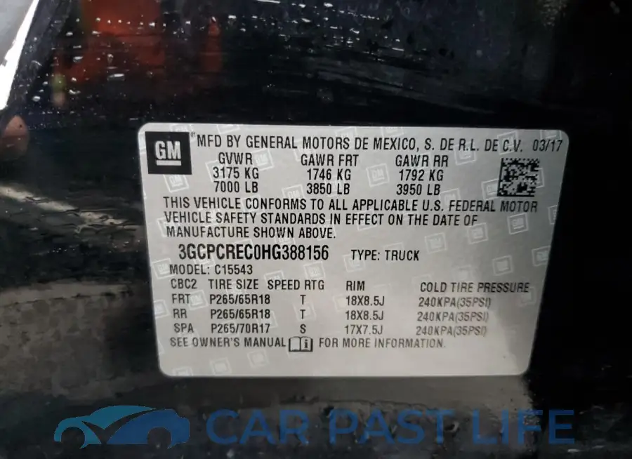 3GCPCREC0HG388156# 12