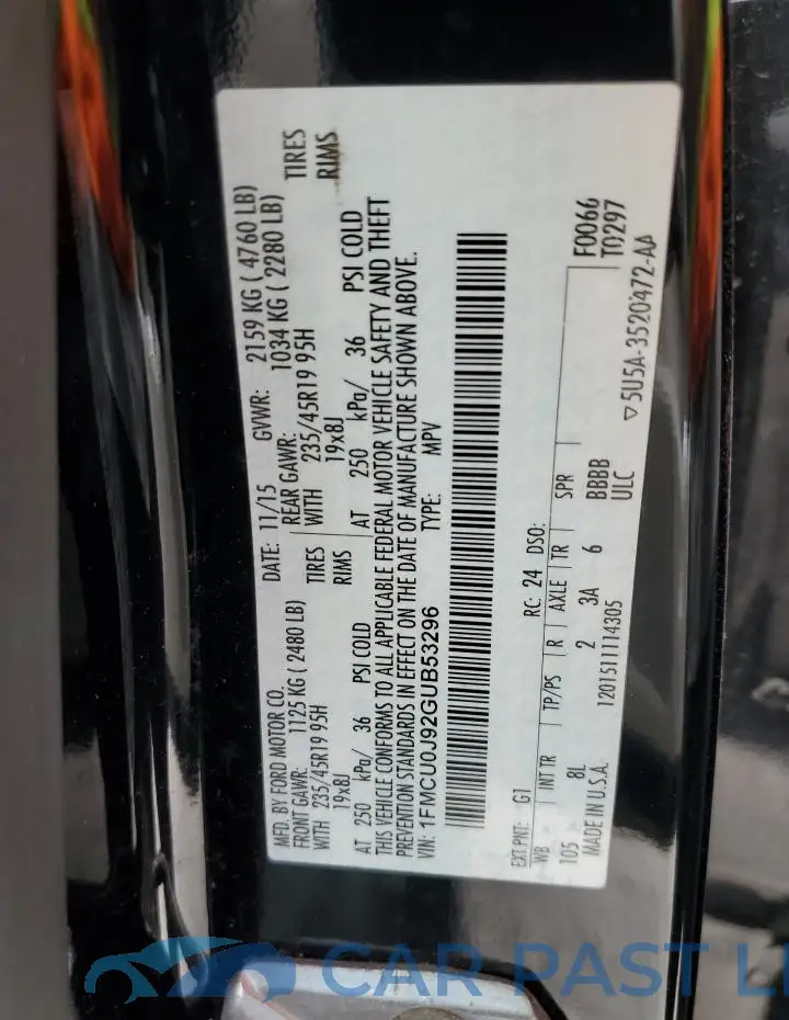 1FMCU0J92GUB53296# 13
