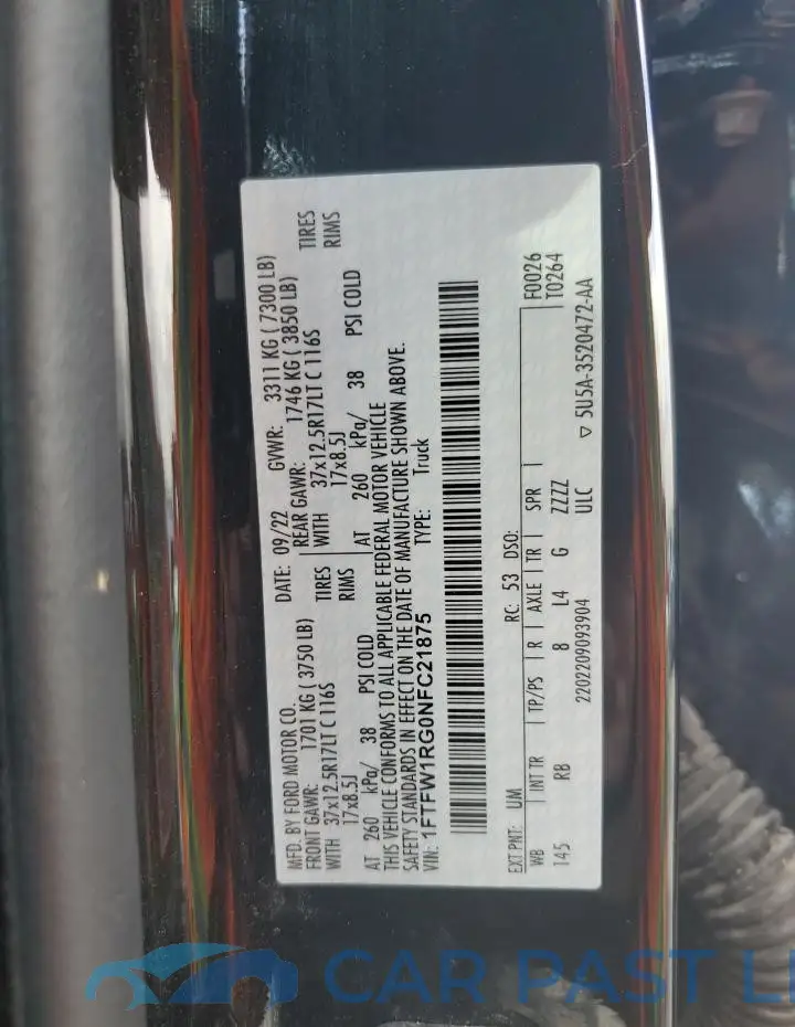 1FTFW1RG0NFC21875# 12