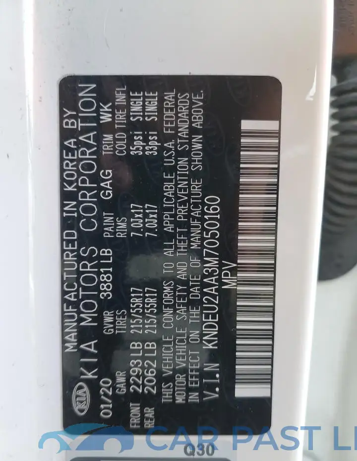KNDEU2AA3M7050160# 14