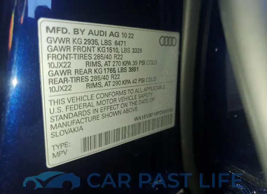 WA1EVBF16PD008152# 12