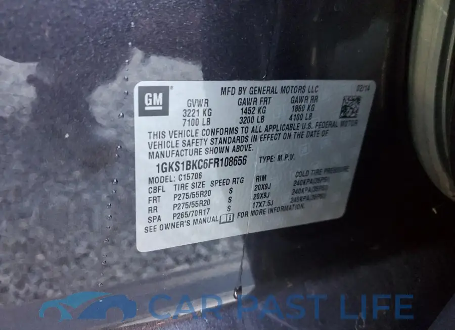 1GKS1BKC6FR108656# 13