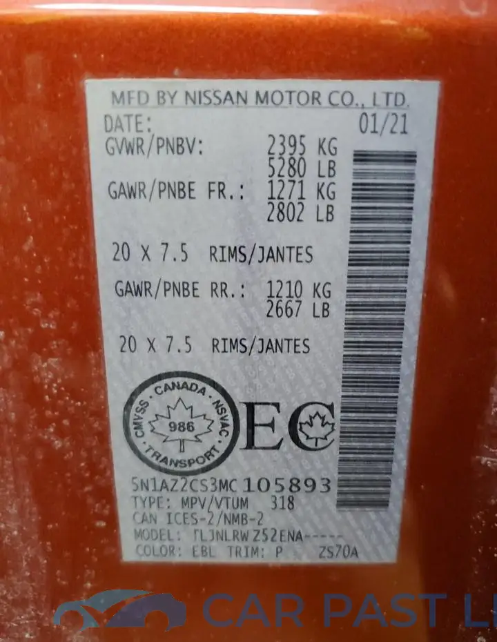 5N1AZ2CS3MC105893# 14