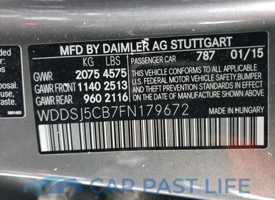 WDDSJ5CB7FN179672# 12