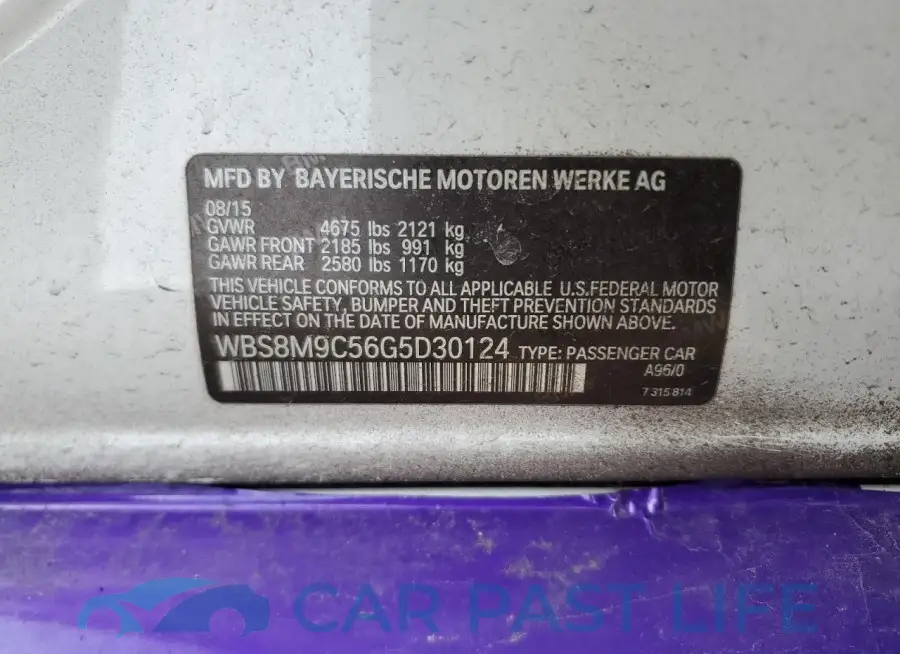WBS8M9C56G5D30124# 12