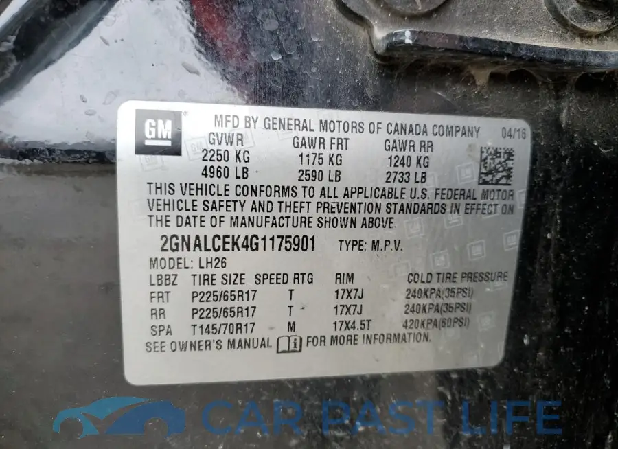 2GNALCEK4G1175901# 13