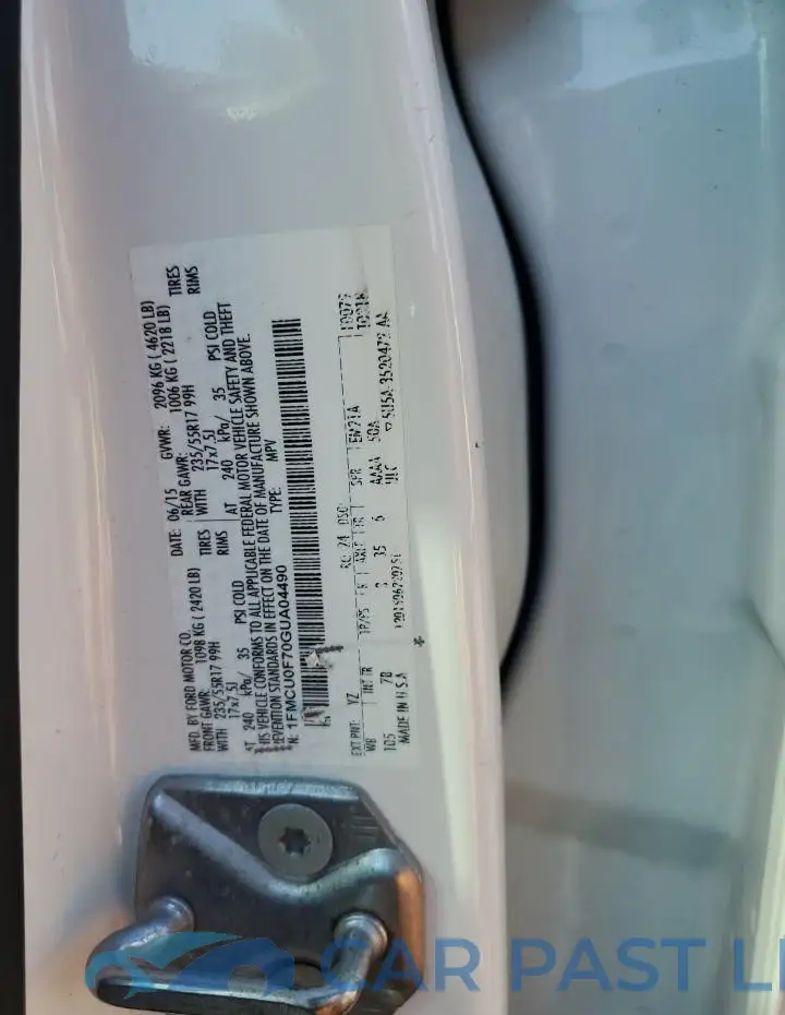 1FMCU0F70GUA04490# 13